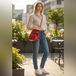 Louis Vuitton Vintage Sac d'Épaule Red PM Shoulder Bag with COA